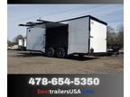 2024 Covered Wagon 8x24 10k white Enclosed Carhauler trailer w ultima