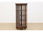 German Antique Oak Revolving Chairside or Library Bookcase #48149