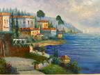 Italian Lake, Original on Canvas, Framed