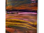 Contemporary Abstract Art Acrylic Canvas Original 30x24 Pair (Yellow, Pink)