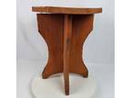 Vintage Antique Primitive Hand Crafted Small Wood Accent Table 17x15x11