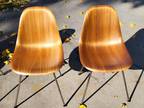 Eames Herman Miller Side Shell Chairs Walnut Plywood H Bases Set of 4