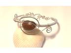 Silver Goldstone Bangle Bracelet