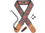 Farcaya Ukulele Strap Jacquard Flower Cotton for Soprano Concert Tenor Baritone