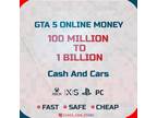 Gta V Online Cash and Cars $100 Mill to 1 Bill (Ps4-Ps5-Xbox)