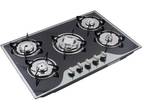 30 inch Gas Cooktop Stainless Steel 5 Burners NG/LPG Dual Fuel Gas Stovetop