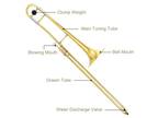 Yamaer Ch-200 Alto Bb Trombone Instrument for Beginners Adult Learners Gold