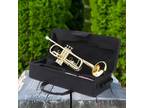 Trumpet with Case B Flat Bb for Beginner School Student Band Gold Brass