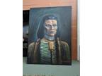 Original Painting Native American Portrait Vtg Oil on Canvas 24x18 Art Signed