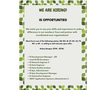 We Are Hiring! it Opportunities is a Full Time IT in Technology Job at Wellness Health Careers in Portland OR
