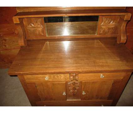 Old Oak Vanity with Mirror is a Purple Antiques for Sale in Coeur D Alene ID