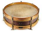 Patented 1908 Antique Leedy 13" Wood Snare Drum with Original Heads