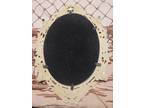 Vintage Cast Iron Oval Wall Hanging Mirror