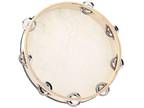 Wooden Handheld Tambourine Single Row Metal Jingle Hand Percussion GTZ Audio