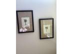 Palm tree pictures with black frames set of two