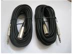 2 10Ft foot 1/4" TRS 3Pin XLR MALE Mixer to Powered Monitor Speaker Cable Cord