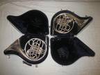 2 C.G. CONN LTD. FRENCH HORNS - SILVER PLATED - FOR PARTS or REPAIR/RESTORATION