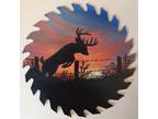 Hand Painted Saw Blade DEER SILHOUETTE 7 1/4" local artist