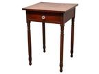 fine Cherry sheraton red wash 1 drawer stand work table pa 1830s dovetailed