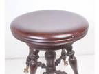 Vintage Ball & Claw Wood Stool - Solid