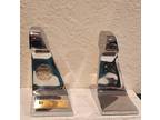 Mid Century Chrome Steel Railroad Tie I-Beam Bookends San Francisco Ca. BART