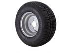 20.5X8.00-10 Loadstar Trailer Tire LRE on 4 Bolt Silver Wheel