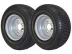 2 Pack - 20.5X8.00-10 Loadstar Trailer Tire LRE on 5 Bolt Silver Wheel