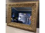 Vintage Gold Gilt Wooden Mirror 19.75”x16.5”