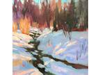 Winter Forest Oil Painting Landscape Original Impasto Artwork Impressionist Art