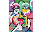 Corbellic Expressionism 14x11 Storm Luxury Woman Portrait Signed Canvas Pop Art