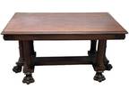massive paw foot table 1880 victorian mahogany 6 paws foyer center stand library