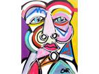 Corbellic Expressionism 14x11 Met Gala Dancer Woman Portrait Signed Canvas Art