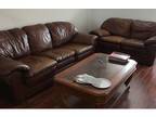 Leather 3-seater and Love seat sofa set for sale