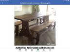Rustic table n 2 benches