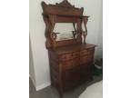 Antique Victorian oak seppentine dresser