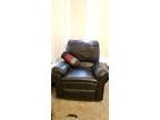 black leather couch - loveseat-rocking chair for sale