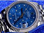 2022 Rolex Datejust 31 Diamond Azzurro Blue Floral Motif Dial Full Set 278274