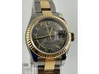 Rolex Lady-Datejust 179173 Two-Tone Oyster Bracelet, Fluted Bezel Silver Dial
