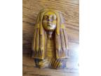Vintage Ibrahim Zein Egyptian Head Statue of Nefertiti purchased in Egypt 3-3/4"