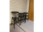 SET OF 3: Industrial Adjustable Drafting Spring Stools by American Cabinet Co.