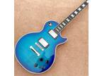 In Stock Custom New Blue 6-String Electric Guitar Chrome Plated Hardware