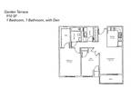 Garden Terrace Apartments - 1 Bedroom, 1 Bathroom, Den