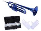 Brass B Flat Trumpet Gloves Set Blue USA