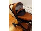 Used Mima Xari Stroller with Reversible,Reclining Seat & Carrycot in Camel/Black