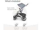 UPPAbaby CRUZ V2 Stroller - Gregory - Blue Mélange Silver Frame Saddle Leather