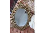 Vintage Moroccan Syroco Brass Wall Mirror Gold Ornate