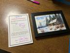 Cabin in the Woods Watercolor Reproduction by the Artist 4x6 with Frame