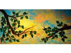 African Sunset ~ Original Acrylic Painting on canvas ~ 15 x 30