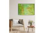 Large GREEN Abstract Painting on Canvas 24x36 Original Abstract Art