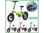 350W Folding E-Bike 16'' Tire Electric Bicycle for Adult City Commuter Moped USA